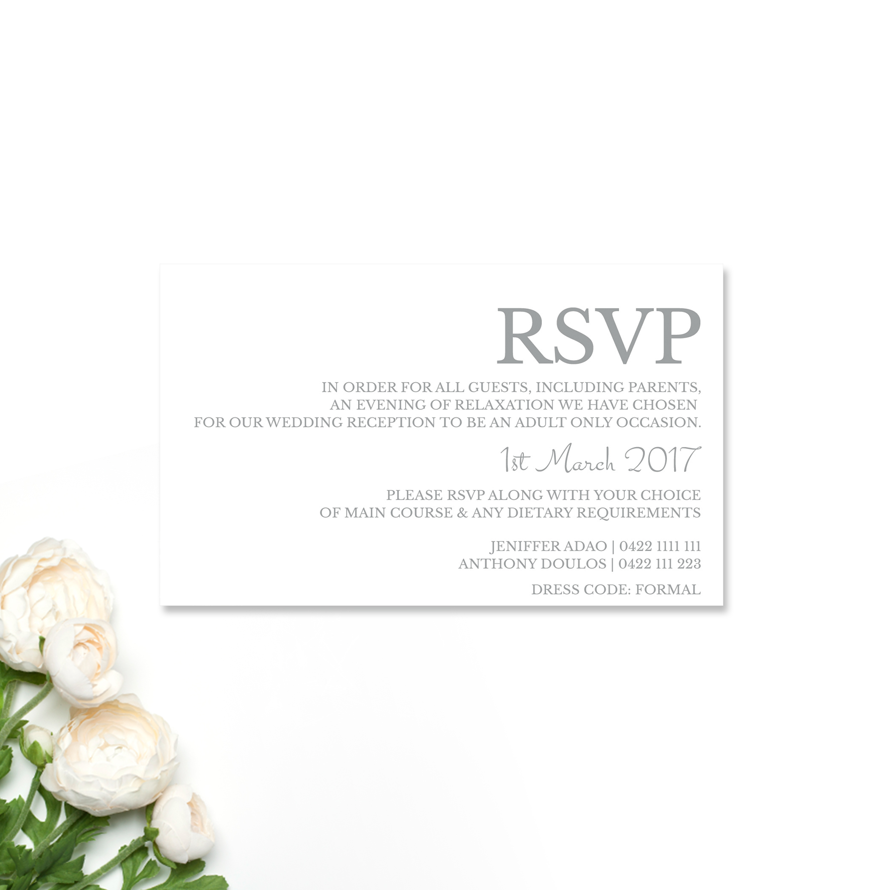 reception rsvp cards