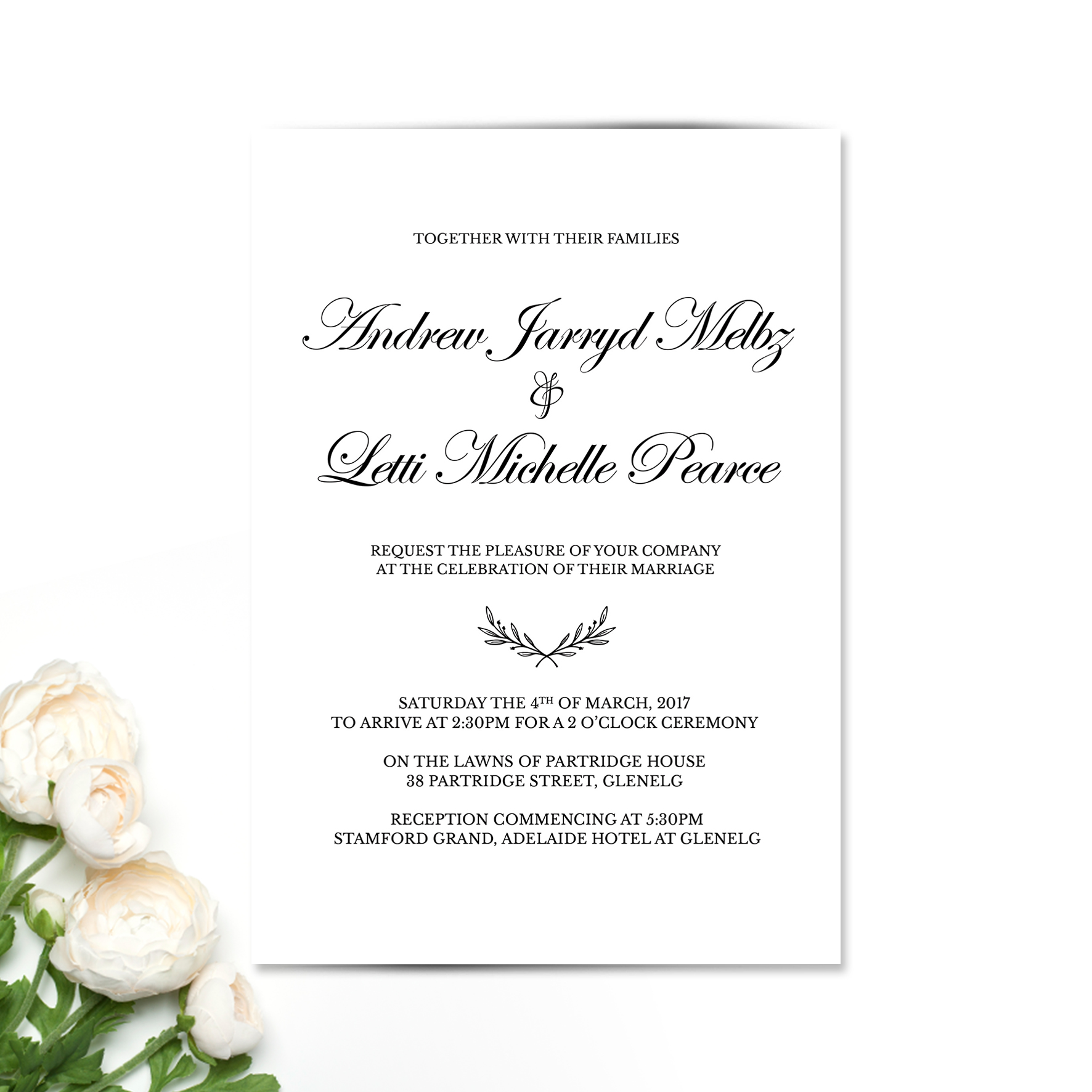 Letti Andrew Wedding Invitation Letti Andrew Wedding Invitation