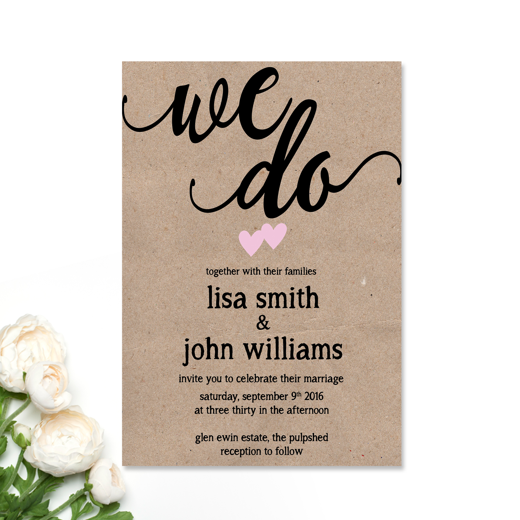 Rustic We Do Wedding Invitation Rustic We Do Wedding Invitation