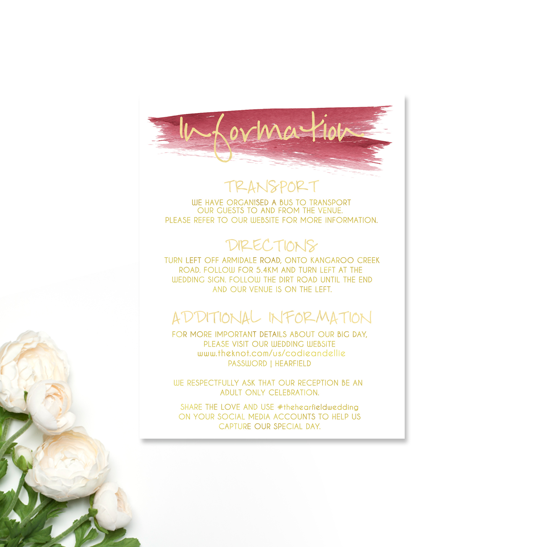 paper halo wedding information cards wedding information cards